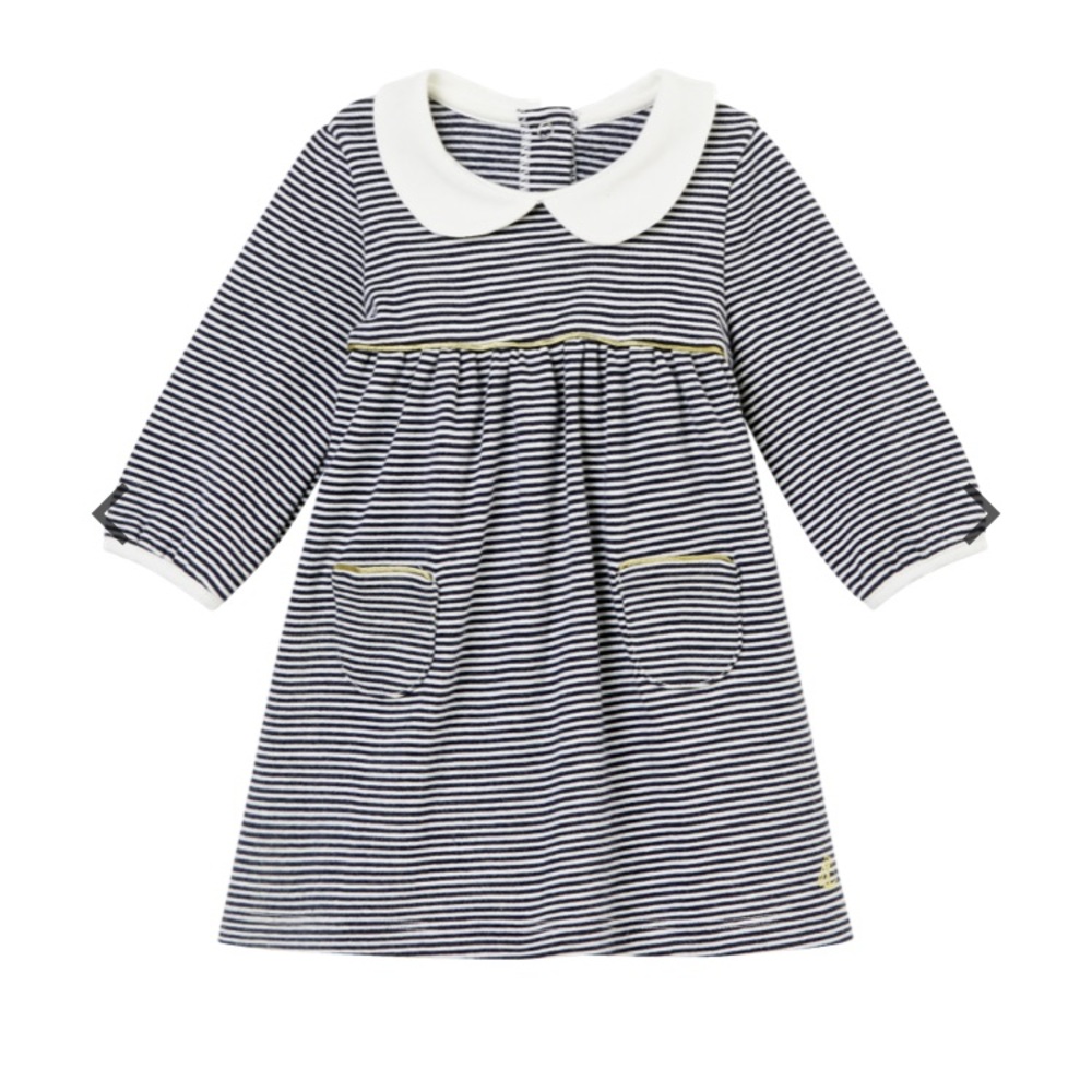 Baby Girls Milleraies Striped Dress with Peter Pan Collar 18m